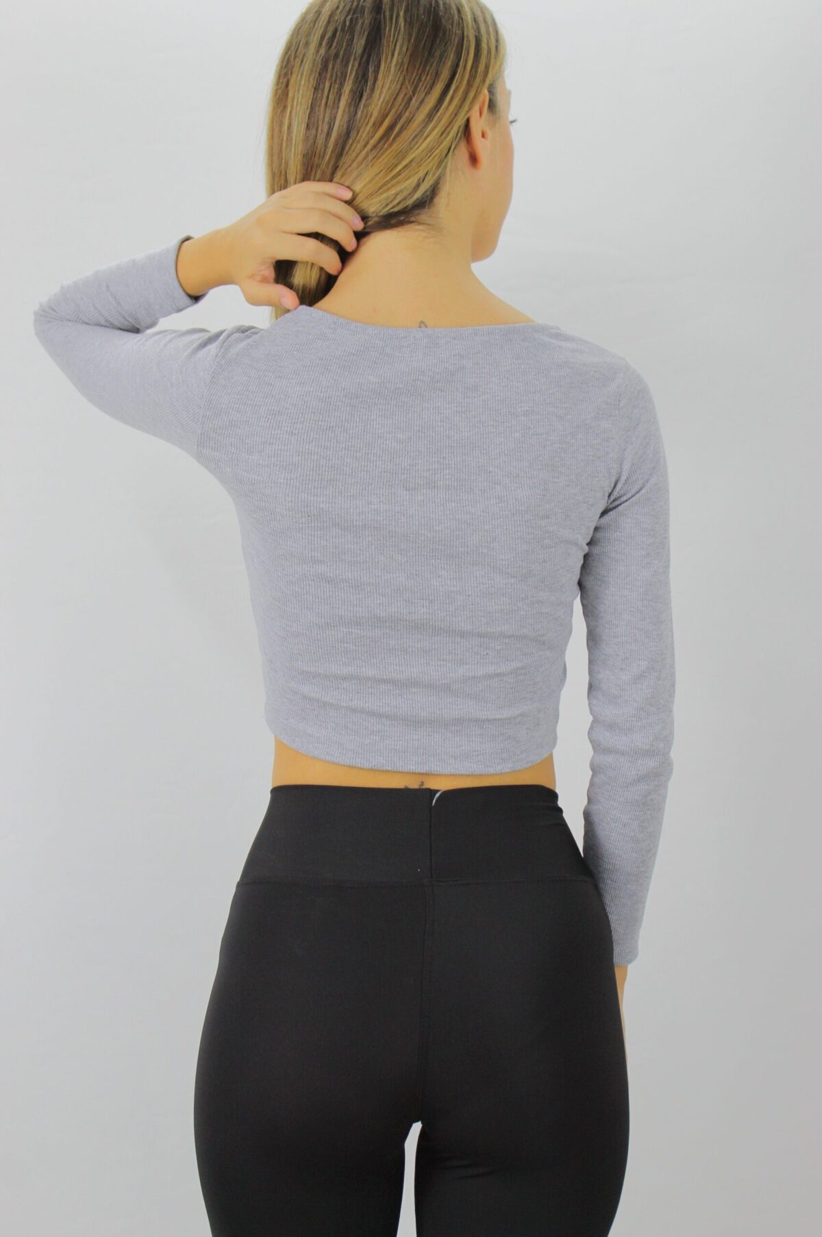 Gitilli Dekolteli Bluz Gri - 98797