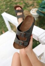 Haki Yeşil Nubuk Terlik Haki Yeşil