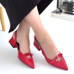 Rewat Kırmızı Cilt Topuklu Ayakkabı Kırmızı