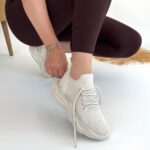Bej Triko Bağcıklı Spor Ayakkabı Bej