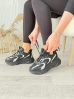 Cata Siyah Cilt Beyaz Detaylı Spor Ayakkabı Siyah5