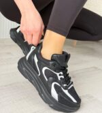 Cata Siyah Cilt Beyaz Detaylı Spor Ayakkabı Siyah5