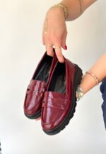 Bordo Rugan Oxford Ayakkabı Bordo