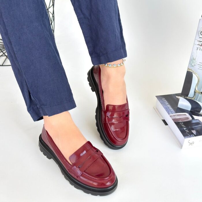Bordo Rugan Oxford Ayakkabı Bordo