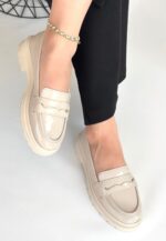 Bej Rugan Oxford Ayakkabı Bej1
