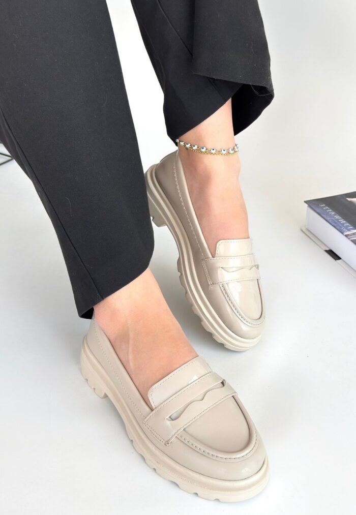 Bej Rugan Oxford Ayakkabı Bej1