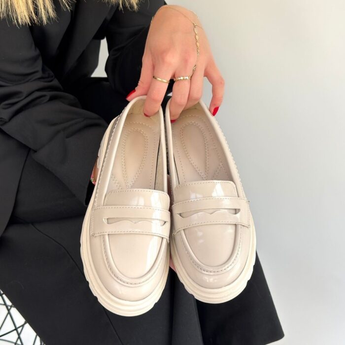 Bej Rugan Oxford Ayakkabı Bej1