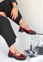 Bordo Rugan Oxford Ayakkabı Bordo