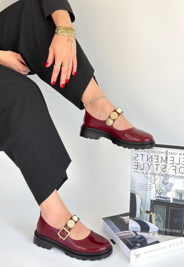 Bordo Rugan Oxford Ayakkabı Bordo