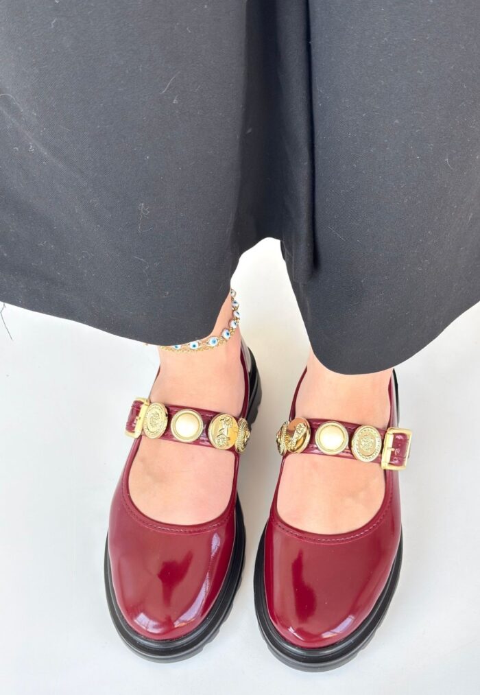 Bordo Rugan Oxford Ayakkabı Bordo