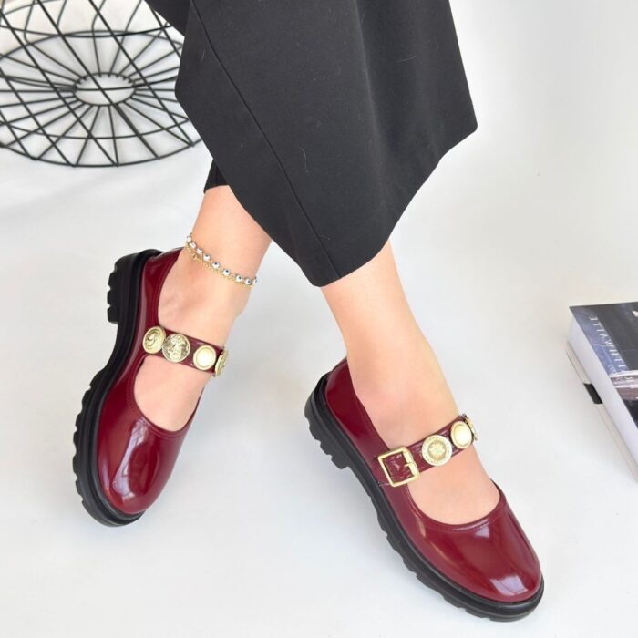 Bordo Rugan Oxford Ayakkabı Bordo