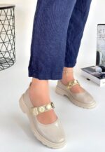 Bej Rugan Oxford Ayakkabı Bej1