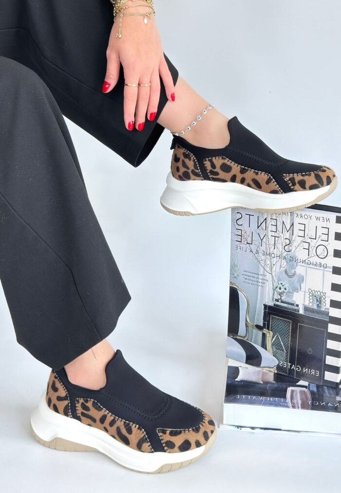 Kendy Leopar Nubuk Spor Ayakkabı Siyah5