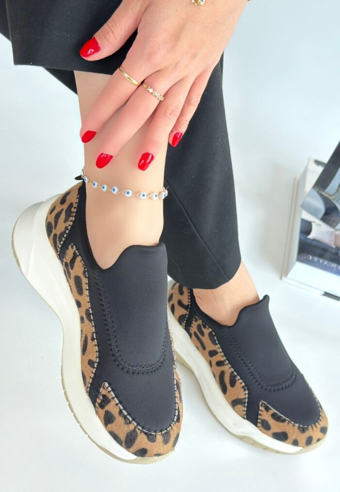 Kendy Leopar Nubuk Spor Ayakkabı Siyah5