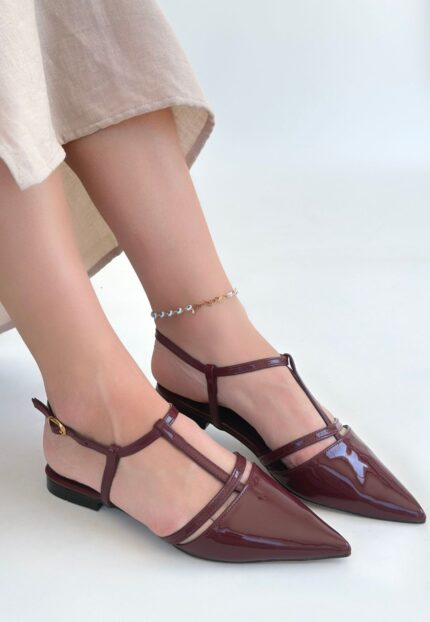 Bordo Rugan Babet Ayakkabı Bordo