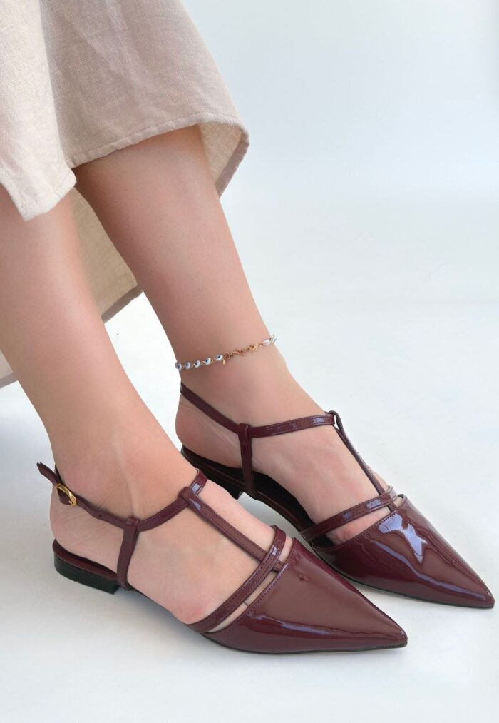 Bordo Rugan Babet Ayakkabı Bordo