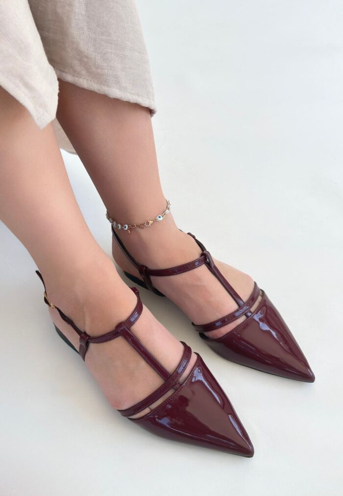 Bordo Rugan Babet Ayakkabı Bordo