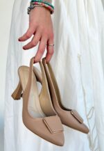 Pıert Nude Cilt Topuklu Ayakkabı Nude