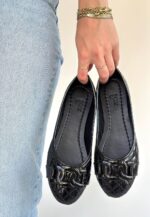 Siyah Rugan Babet Ayakkabı Siyah