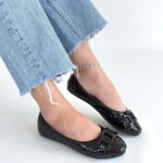 Siyah Rugan Babet Ayakkabı Siyah