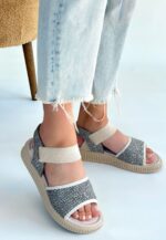 Jake Yeşil Hasır Cilt Sandalet Yeşil