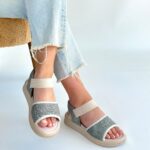 Jake Yeşil Hasır Cilt Sandalet Yeşil