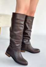 Winda Kahverengi Cilt Körüklü Çizme Açık Kahve