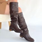 Winda Kahverengi Cilt Körüklü Çizme Açık Kahve