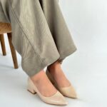 Meort Bej Rugan Topuklu Ayakkabı Bej