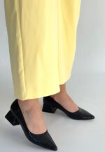 Meort Siyah Rugan Topuklu Ayakkabı Siyah