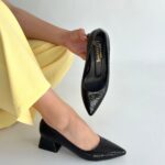 Meort Siyah Rugan Topuklu Ayakkabı Siyah