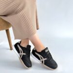 Zlay Siyah Cilt Bej Detaylı Bağcıklı Spor Ayakkabı Siyah