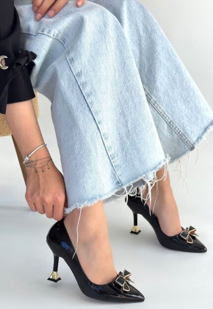 Coby Siyah Rugan Topuklu Ayakkabı Siyah