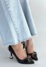 Coby Siyah Rugan Topuklu Ayakkabı Siyah