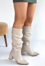 Pitay Ten Cilt Topuklu Çizme Ten