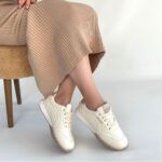 Tawen Bej Cilt Bağcıklı Spor Ayakkabı Bej