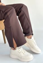 Yejja Bej Cilt Bağcıklı Spor Ayakkabı Bej