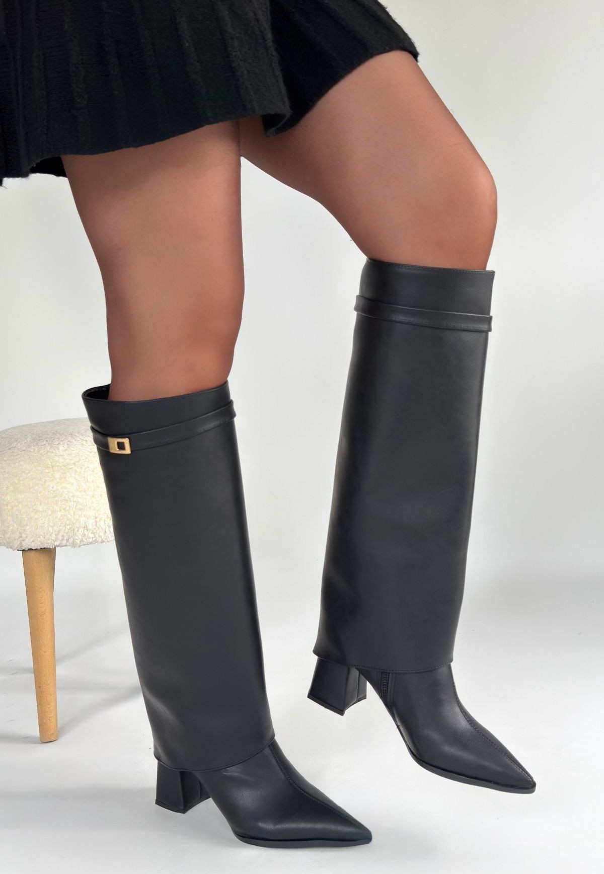 Jike Siyah Cilt Tak Çıkar Çizme Jike Siyah Cilt Tak Çıkar Çizme Siyah