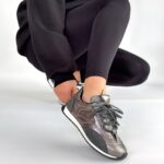 Ranu Platin Cilt Paraşüt Detaylı Bağcıklı Spor Ayakkabı Platin