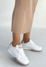 Tawen Beyaz Cilt Bağcıklı Spor Ayakkabı Beyaz