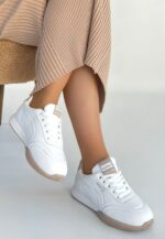 Tawen Beyaz Cilt Bağcıklı Spor Ayakkabı Beyaz