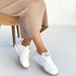 Tawen Beyaz Cilt Bağcıklı Spor Ayakkabı Beyaz