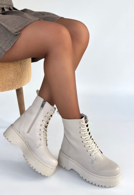 Jonni Bej Cilt Bağcıklı Bot Bej