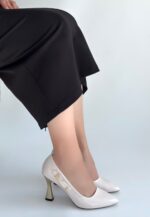 Motya Bej Rugan Topuklu Ayakkabı Bej