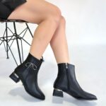 Harly Siyah Cilt Topuklu Bot Siyah