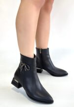 Harly Siyah Cilt Topuklu Bot Siyah
