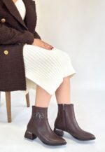 Harly Kahverengi Cilt Topuklu Bot Kahverengi