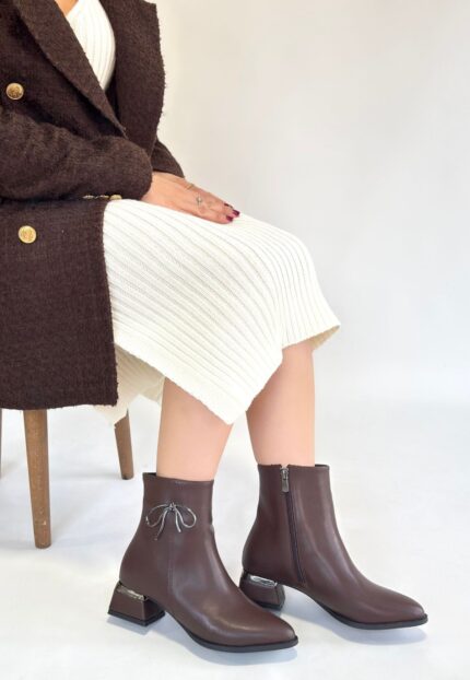 Harly Kahverengi Cilt Topuklu Bot Kahverengi