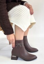 Harly Kahverengi Cilt Topuklu Bot Kahverengi